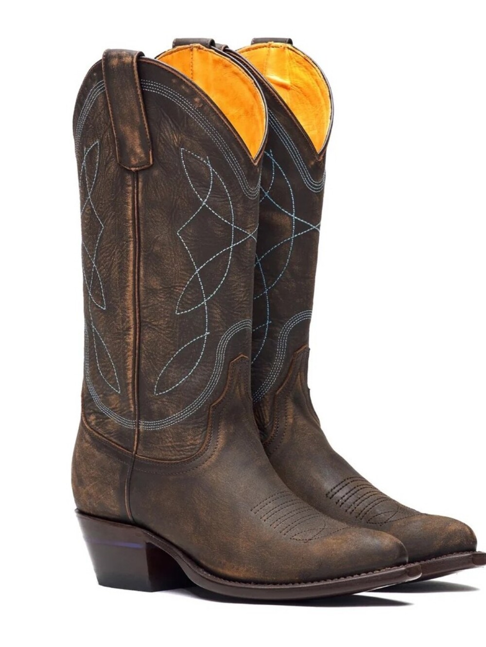 NWOB Alvies The Guadalupe Western Cowboy Boots Brown Size 10